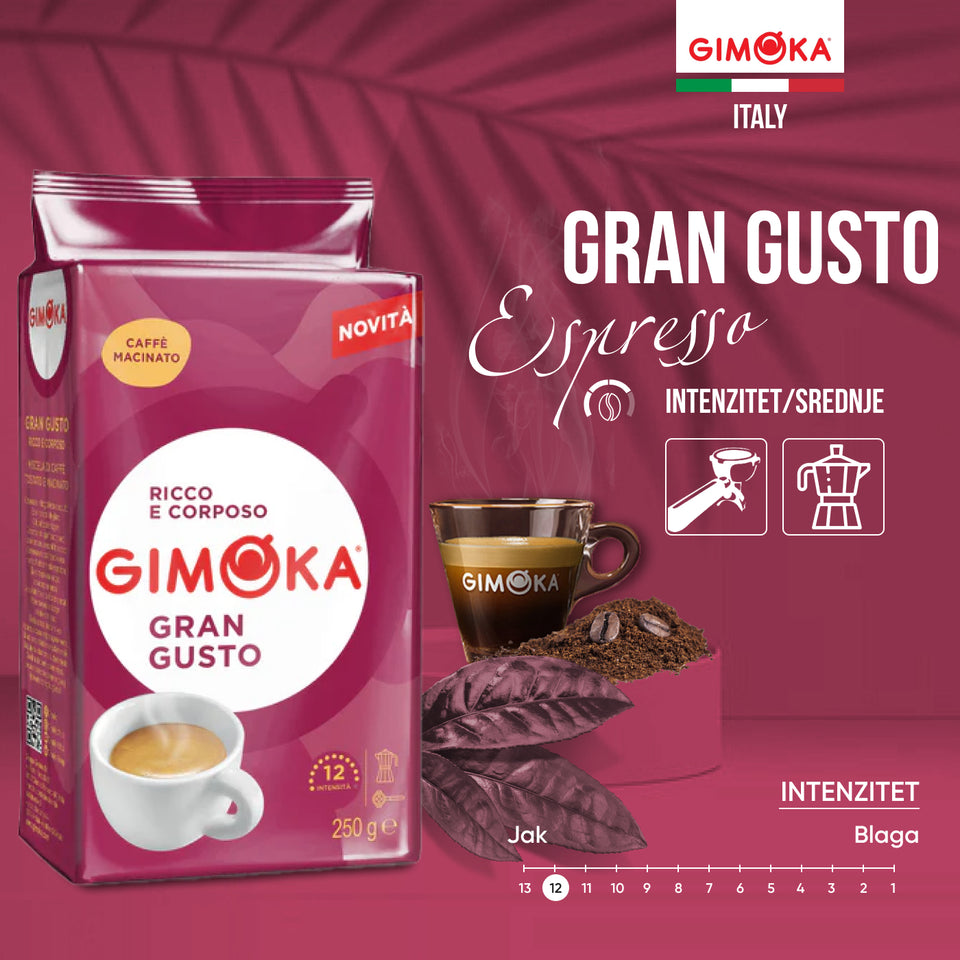 ☕ Gimoka Gran Gusto – pržena mlevena kafa za espresso i moka aparat 250g
