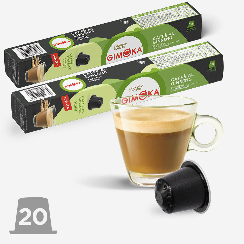 KAPSULE ZA KAFU GIMOKA NESPRESSO IN ALLUMINIO X10 AL/T Caffè Al Ginseng 20 KOM