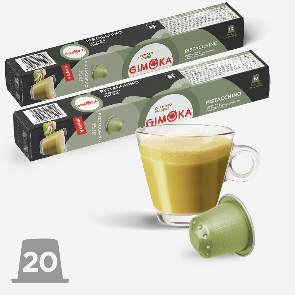 KAPSULE ZA KAFU GIMOKA NESPRESSO IN ALLUMINIO X10 AL/T CAFFÈ PISTACCHINO 20 KOM